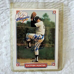 Jim Catfish Hunter 1993 Nabisco All Star‎ Autographed Baseball Trading Card CoA